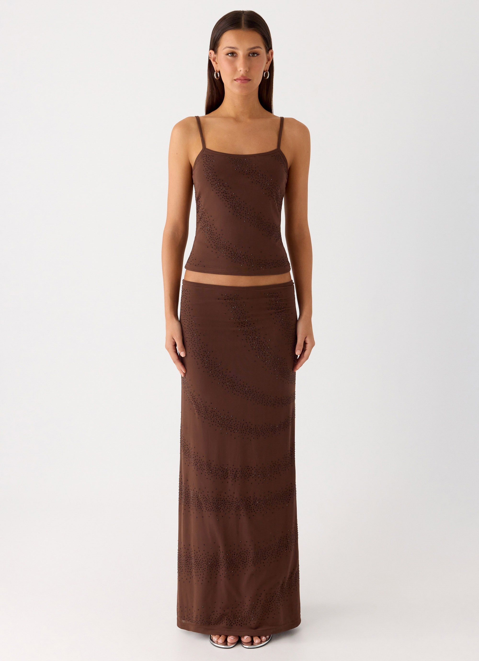 Sweet Sky Beaded Top - Chocolate