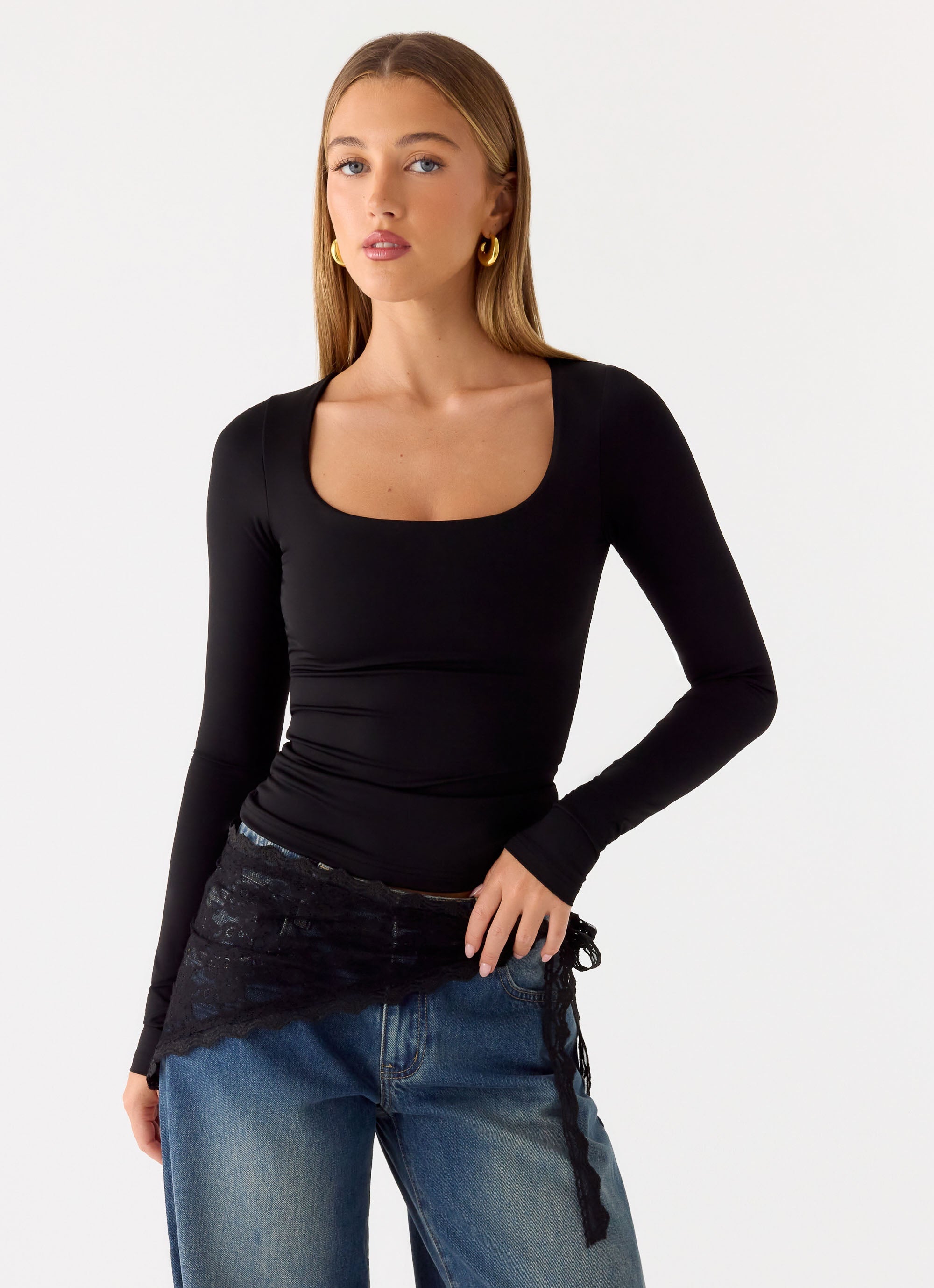 Sweet Thing Lace Scarf - Black