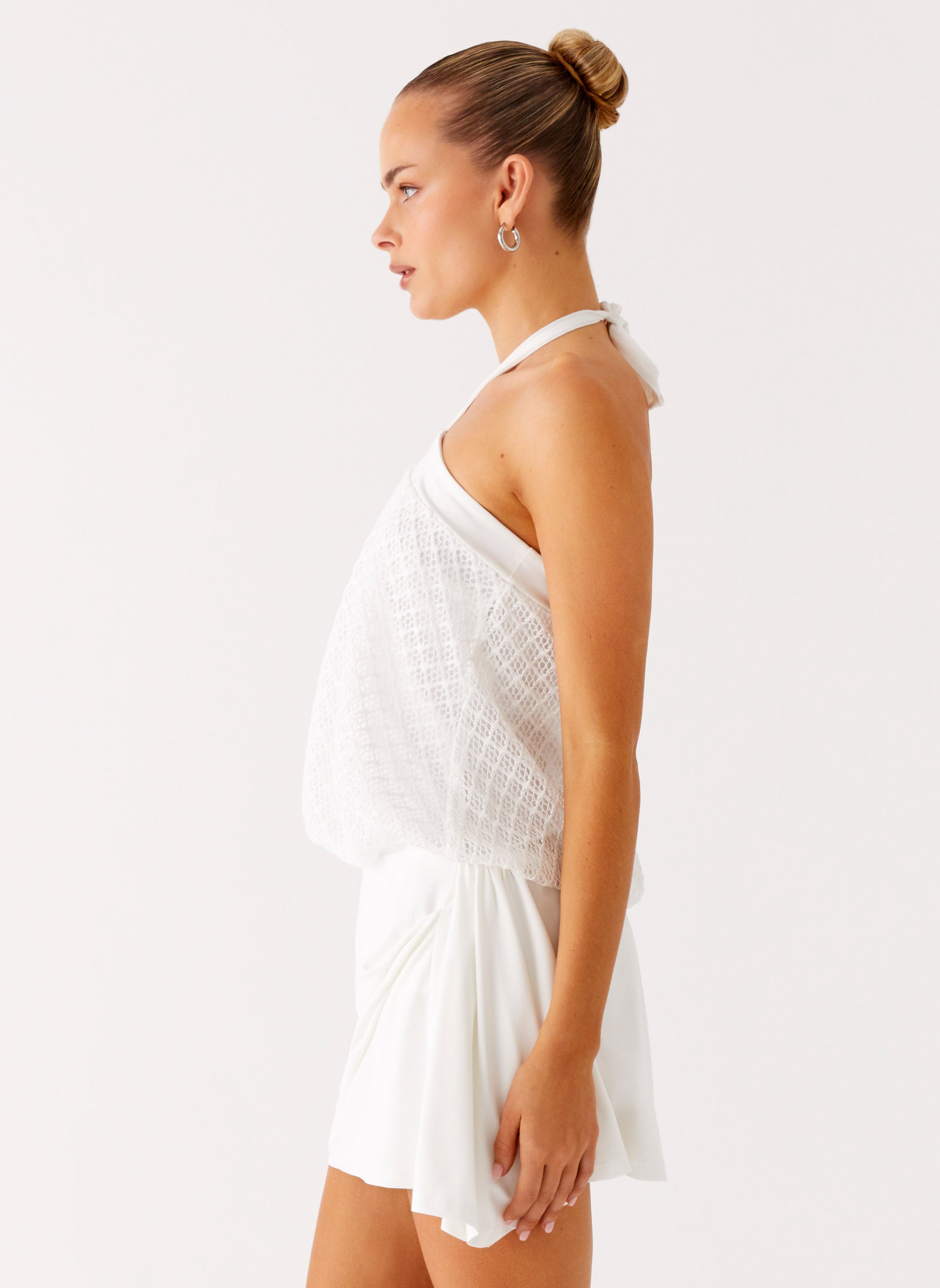 Switch Up Halter Mini Dress - Ivory