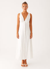 Tamsin Linen Maxi Dress - White