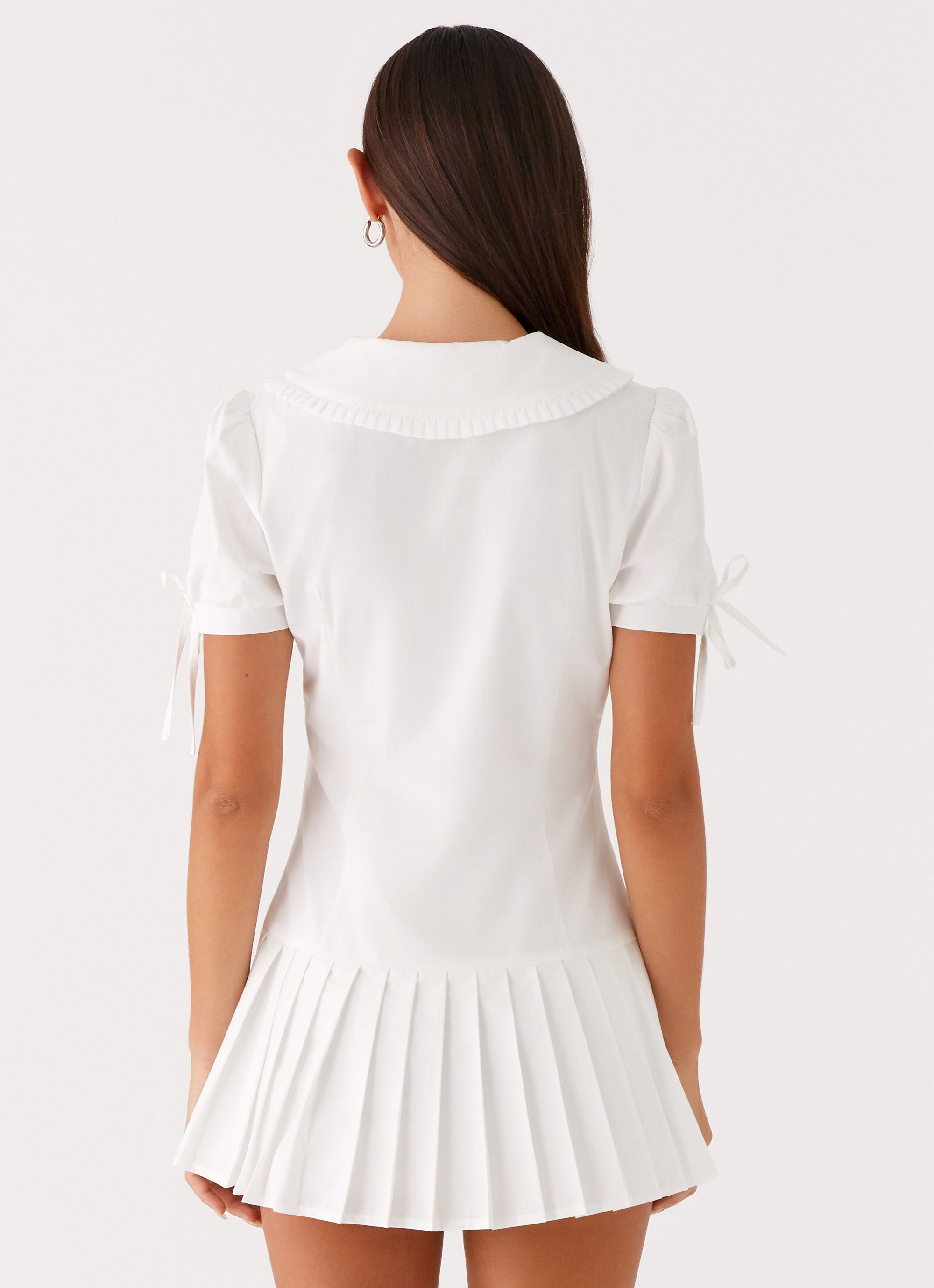 To Us Pleated Mini Dress - White