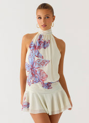 Willow Chiffon Mini Dress - Violet Blossom